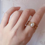 925 Sterling Silver Topaz Ring Lace HollowingAL120067CHINA
