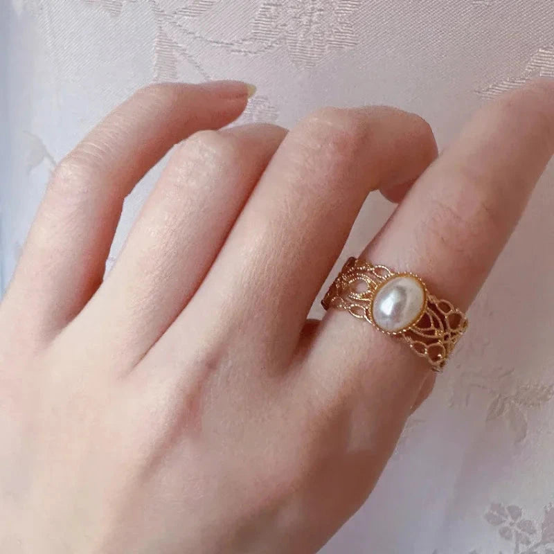 925 Sterling Silver Topaz Ring Lace HollowingAL120067CHINA