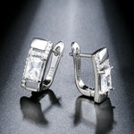 Micro Inlay Zircon Square Earrings for Women