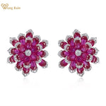 Rain Luxury 100% 925 Sterling Silver Ruby High Carbon Diamonds