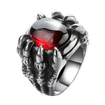 Dragon Claw Vintage Punk Gothic Ruby Men's Alloy Casting Ring