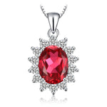Princess Diana Blue Sapphire Silver Pendant Only0Created Ruby925 Sterling Silver