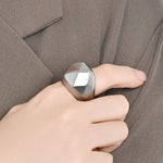 Stainless Steel Triangle Geometric Ring for Women