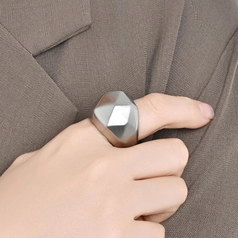 Stainless Steel Triangle Geometric Ring for Women