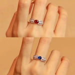 Vintage Lab Sapphire Ruby Finger Rings