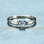 Single Round Cubic Zircon Rings for Women