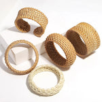 Boho Wood Bamboo Rattan Weave Bracelet