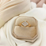 585 Rose Gold Zircon Square Pave Ring For Women