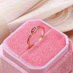 Elegant 585 Rose Gold Simple Slim Natural Zircon Rings For Women