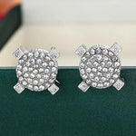 Fashion Gold Color Iced Out Square Bling Stud EarringM328