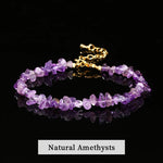 Natural Stone Mixed Tourmaline Gravel Lucky Chain BraceletAmethystBeads 3-5mm