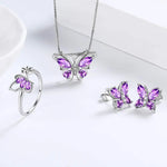 Butterfly Jewelry Set for Women Butterflies Amethyst Birthstone