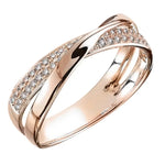 Two-Tone 925 Silver Cross Ring with Zirconcolor 310