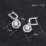 Brilliant Round Cut Cubic Zirconia Drop Earrings for Women