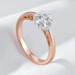 585 Rose Gold Shiny Silver Color Crystal Rings For WomenGold10