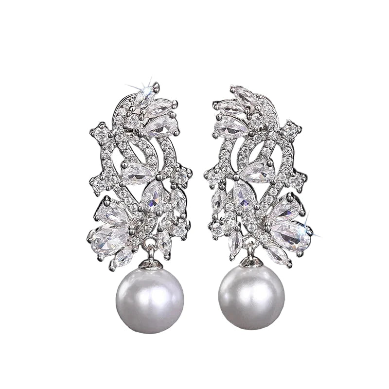 Horse Eye Geometric Pearl Earrings – High-End LuxuryE4257