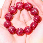 Red Ruby Stone Star Round Ball Beads Braceletbracelet
