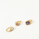 Luxury Shiny Cubic Zirconia Stainless Steel Wedding Statement Ring PVD Gold Plated Fashion Waterproof Jewelry