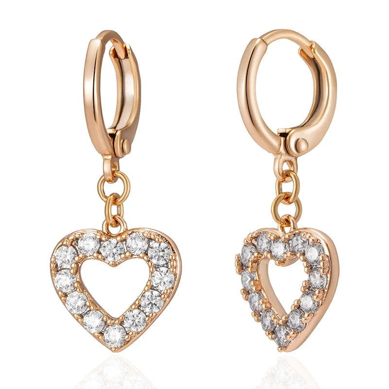 585 Rose Gold Color Heart Shape Earrings For WomenROSE GOLD COLORCHINA