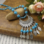2024 Ethnic Hand Pendant Necklace Vintage TurquoisesNA4006-4