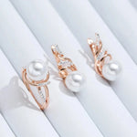 Elegant White Pearl Rose Gold & Silver Ring for Women
