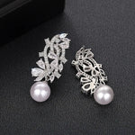 Horse Eye Geometric Pearl Earrings – High-End Luxury