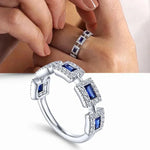 Elegant Zircon Ring for Women – Blue & White Sparkle10F1708