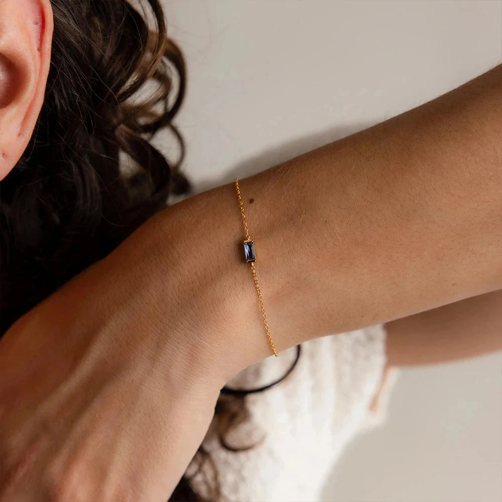 Birthstone Bracelet Sparkling Rhinestone Bangle