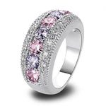 Luxury Pink/Purple Cubic Zircon Wedding Ring