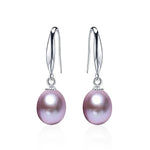 Natural Freshwater Cultured Pearl Drop Earrings for WomenPURPLE8-9mm