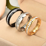 Fashion Crystal Titanium Steel Couple Rings - Wedding Bands