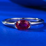 925 Sterling Silver Oval Cut 4*6 MM Sapphire Ruby GemstoneRed5