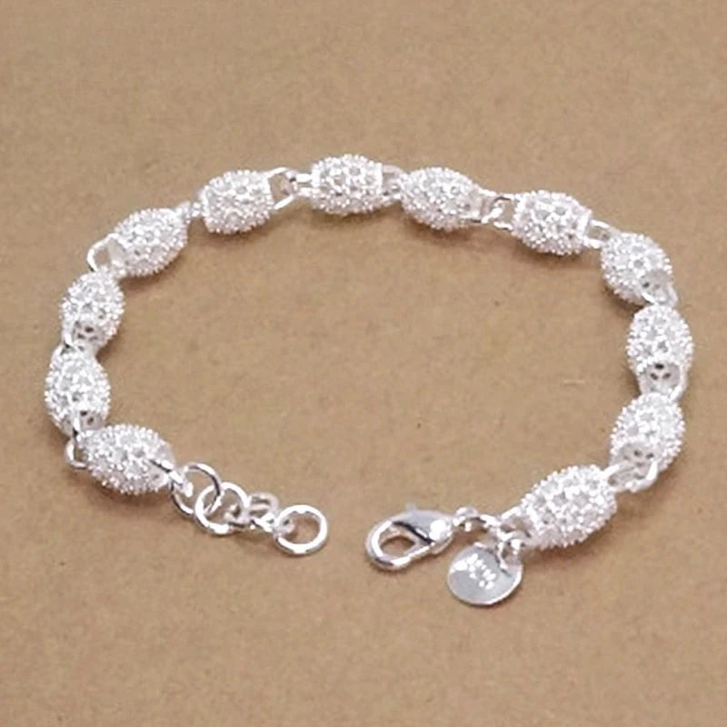 Hollow lantern Ball 925 Sterling Silver Bracelets For Women