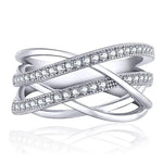 Multi-Layer Zircon Line Ring for Women