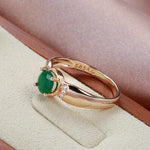 Circle Cut Emerald Gold RingRing