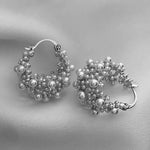 Irregular Metal Pearl Earrings European And American StylplatinumCHINA