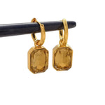 Stainless Steel Emerald Hoop Earringsgold