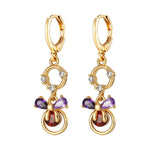 Gold CZ Zirconia Dangle Earrings For WomenCopper EarringsCHINA