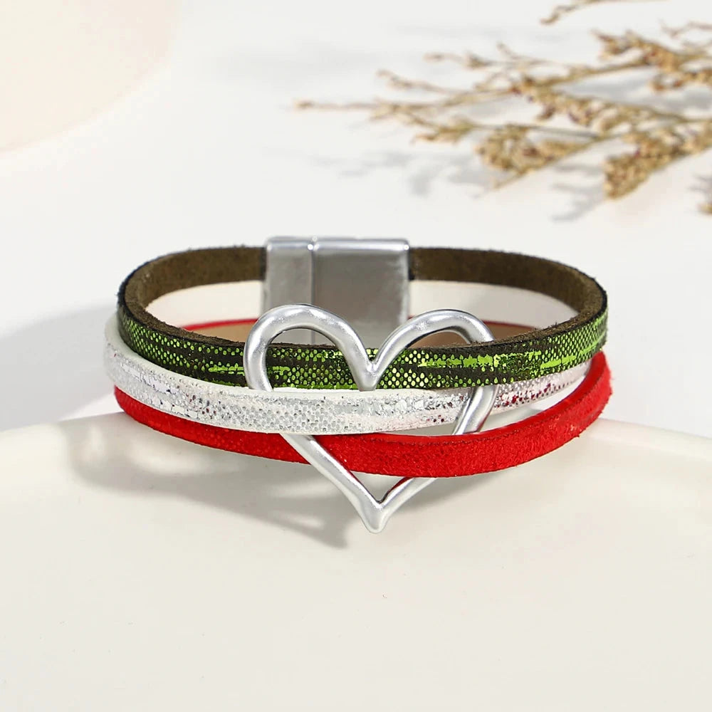 Romantic Hollow Metal Love Heart Wrap Bracelet for Womenchristmas 1