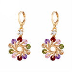 Luxury Crystal Zircon Flower Copper Dangle Earrings WomenCopper Earrings 1CHINA