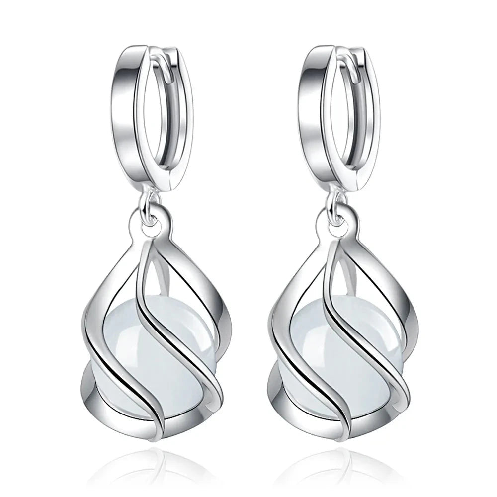 925 Sterling Silver Women Earrings Pendant Fashion1