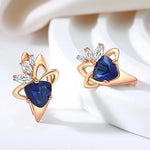 585 Rose Gold Dark Blue Zircon Drop Earrings