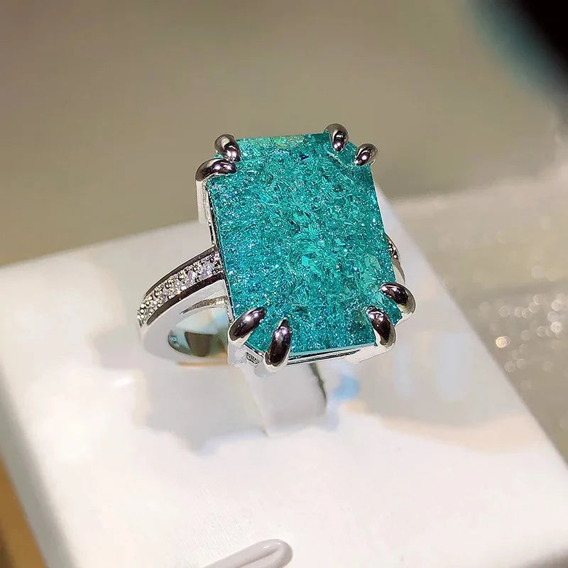 Paraiba Tourmaline Gemstones Ring for Charm Lady