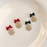 Sweet Bowknots Snowflake Drop Earrings