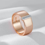 Luxury Natural Zircon 10mm Width Rings For Women