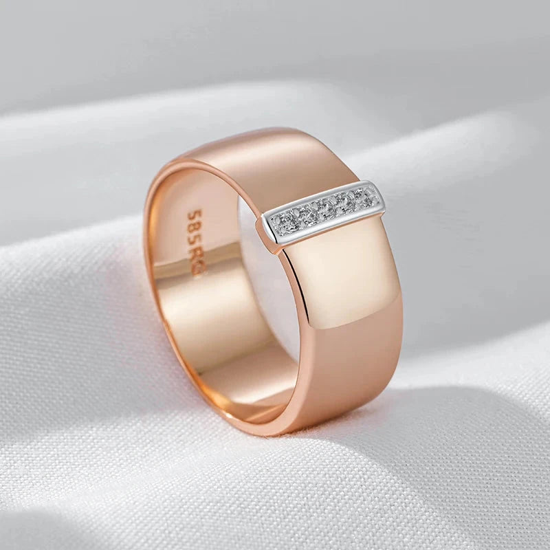 Luxury Natural Zircon 10mm Width Rings For Women