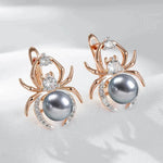 Spider 585 Rose Gold Color EarringsH2374-Grey