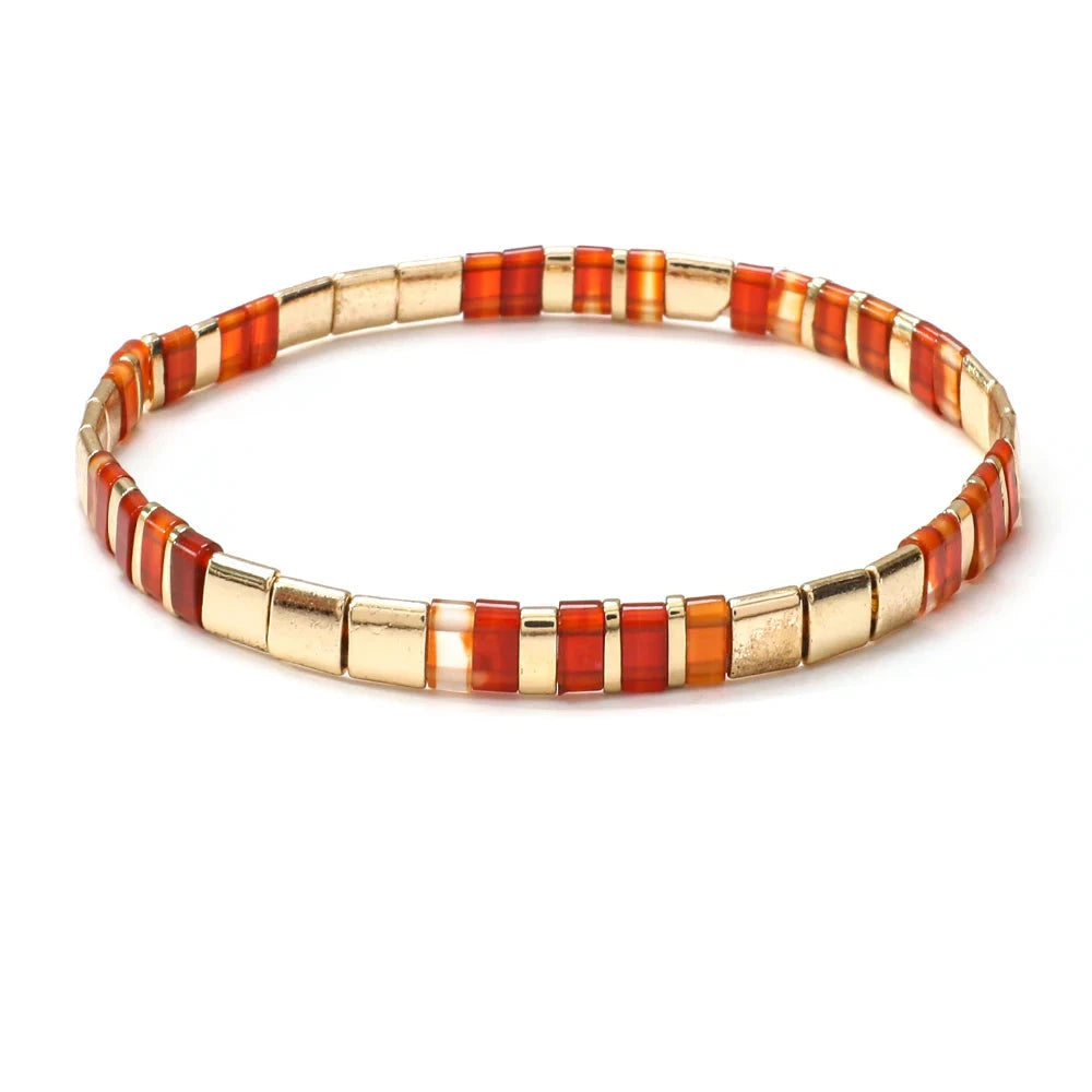 Colorful Miyuki Tile Beads BraceletXN296-8