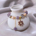 Purple Crystal Natural Pearl Bracelets