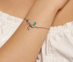 Rainbow Kingfisher 925 Sterling Silver Charm BraceletBracelet